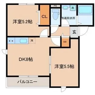 エテルナ長命ケ丘東【1階】の間取り