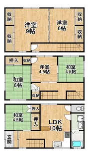 大阪府堺市堺区南旅篭町西3【一戸建】の間取り