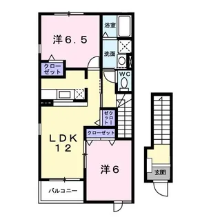 グローリアB【2階】の間取り