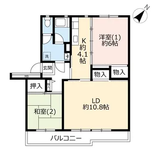 URえびな【4階】の間取り