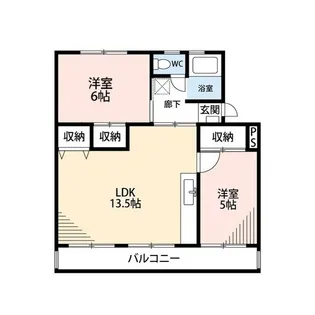 ハイツ荒川【2階】の間取り