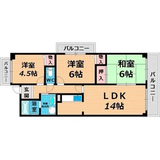 フレグランス鶴見【4階】の間取り