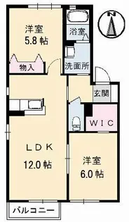 ラ・パルテール平井 弐番館【1階】の間取り