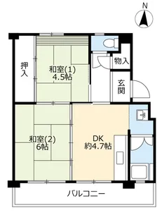 UR膳所公園【5階】の間取り