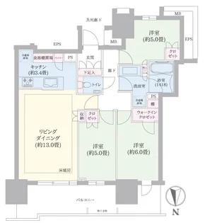 幕張ベイパーク ライズゲートタワー【28階】の間取り