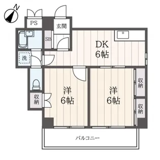 ビューラー堀之内【2階】の間取り