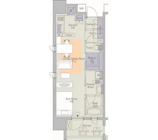 パークアクシス心斎橋【13階】の間取り