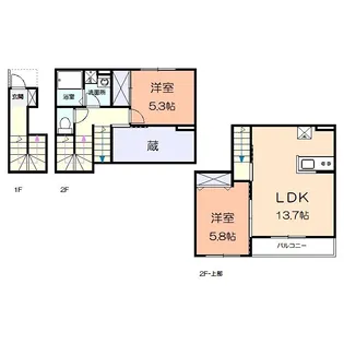 アメニティー伊勢原市東大竹アパート【2階】の間取り