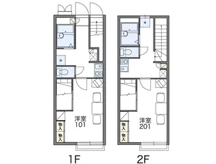 レオパレスHSIRIVERII【2階】の間取り