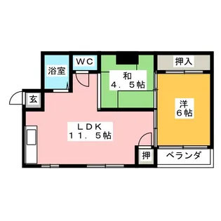 一歩堂マンション【5階】の間取り