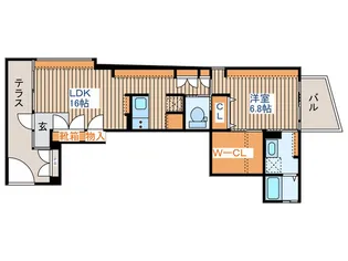 原町の長屋【3階】の間取り