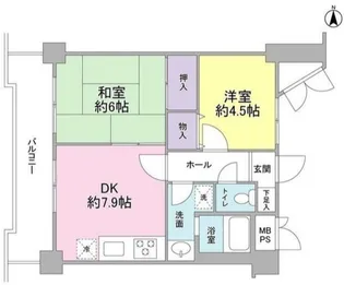 ヴェラハイツ目黒ガーデン【2階】の間取り