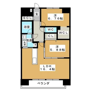 ラトゥール代官町EAST【13階】の間取り