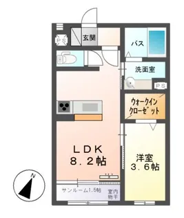 ラ シャンブル【2階】の間取り