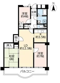 UR神宮東パークハイツ【2階】の間取り