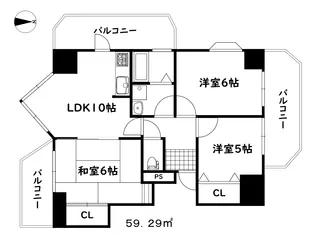 ル・パレ須磨【13階】の間取り