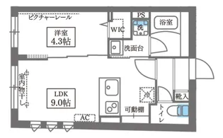 COCOCUBE大森西 東邦医大通り【4階】の間取り