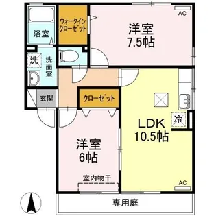 シャトーショコラ A棟【1階】の間取り