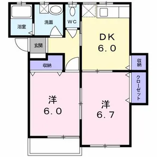 K・H・T 1、2【2階】の間取り