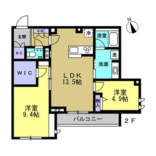 サウザン ド ドリーム ハウス【2階】の間取り