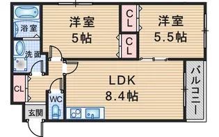 クレセル利倉東II【3階】の間取り