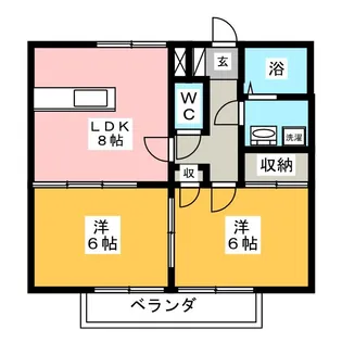 ホープヒルA【1階】の間取り