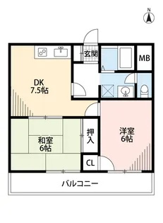 ファミリーハイツ平野【4階】の間取り