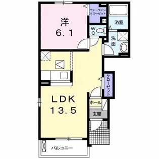 グリシーヌA【1階】の間取り
