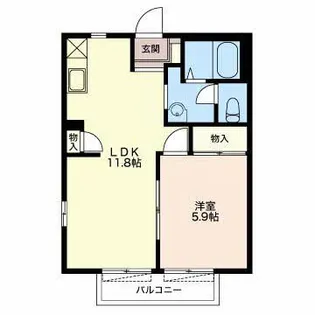 コーポ月坂【1階】の間取り