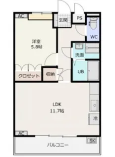 ハスヤマA【1階】の間取り