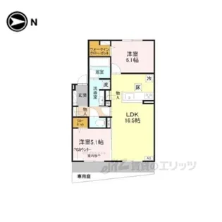 T-residence楠葉【1階】の間取り