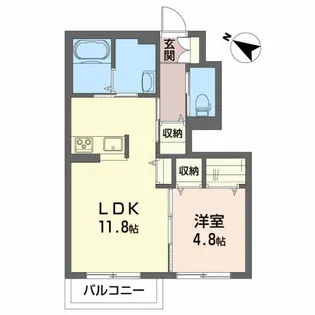 ソワイエアモアA【1階】の間取り