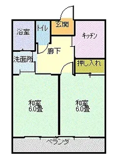 ハイム緑ヶ丘【1階】の間取り