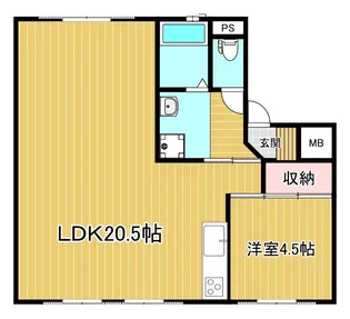 FLORA kitakata 2号棟【4階】の間取り