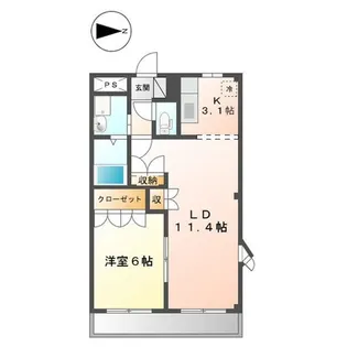 メルヴェールI【2階】の間取り