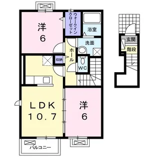 クレドール河辺B【2階】の間取り