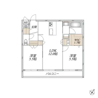 グリシーヌ【2階】の間取り