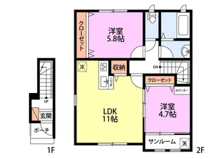 クレストールII【2階】の間取り