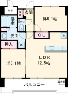 パークレジデンス水戸【5階】の間取り