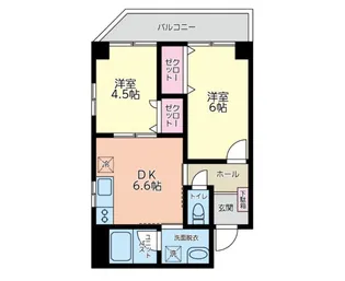 ポートヴィラ本牧II【4階】の間取り