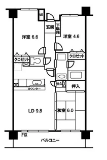 ピースフル越谷【1階】の間取り