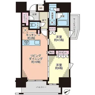 シャリエ椎名町【15階】の間取り