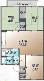 サンハイツ木戸【2階】の間取り