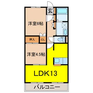 ボヌール鈴木【6階】の間取り