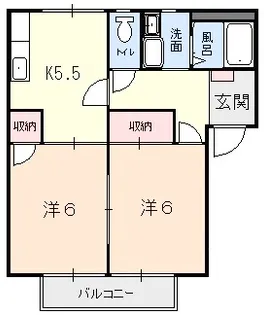 ビラ服部A【2階】の間取り