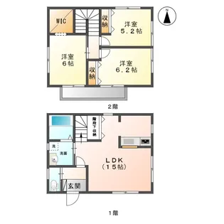 徳島県徳島市南田宮3【一戸建】の間取り
