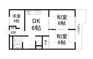 パールハイツイナリ【6階】の間取り