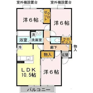 兵庫県西脇市野村町茜が丘【アパート】の間取り