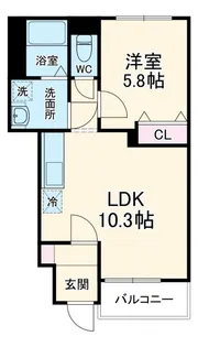 アンソレイエ【1階】の間取り