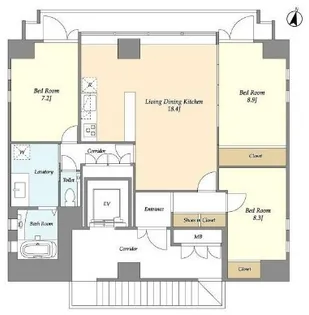 東京都千代田区九段北1【マンション】の間取り